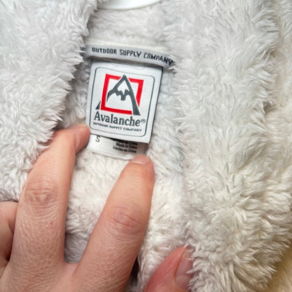 Avalanche Sherpa Fleece Jacket Women’s Small White Full Zip Soft Cozy Pockets - Picture 5 of 9